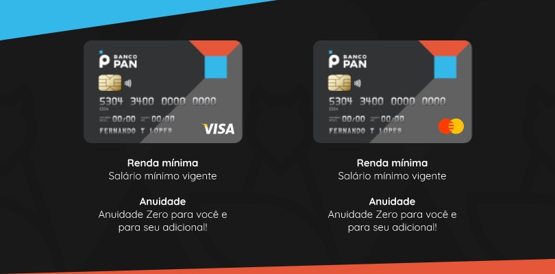 Cartao de Credito Banco Pan sem Anuidade Visa ou Mastercard